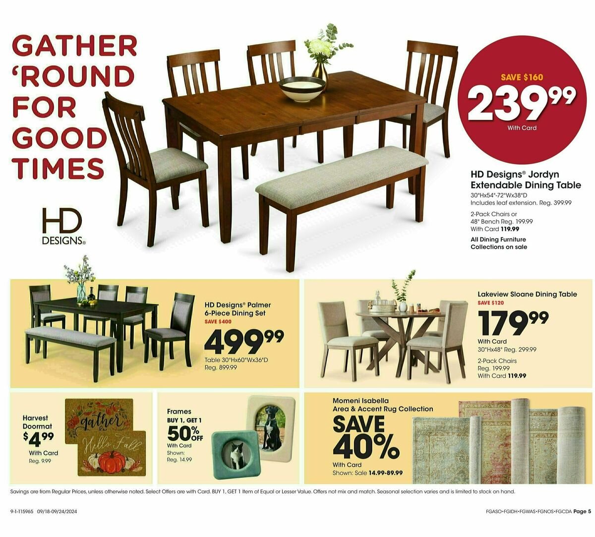 Fred Meyer Home & Apparel Weekly Ad from September 18