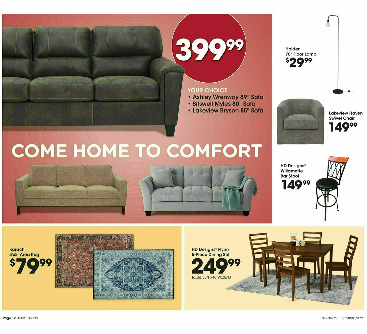 Fred Meyer Home & Apparel Weekly Ad from October 2