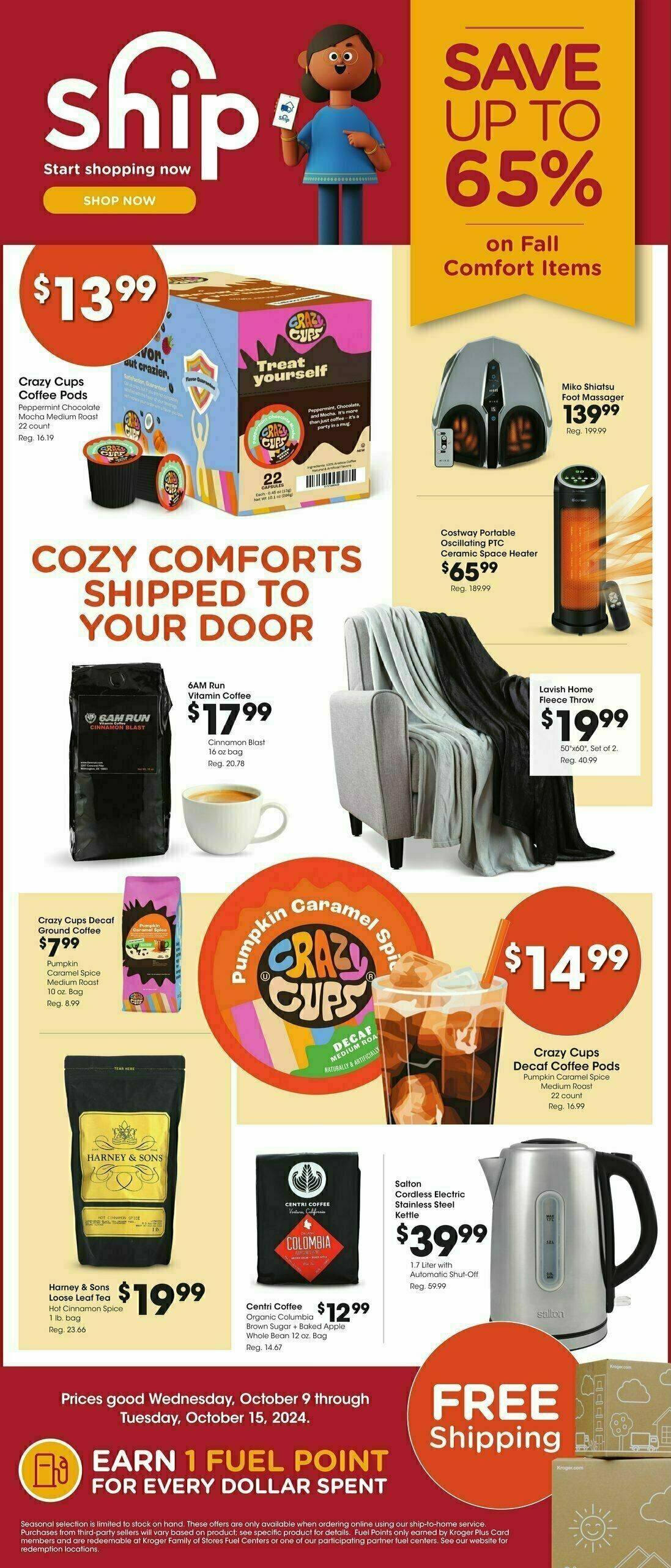 Fred Meyer Ship to Home Weekly Ad from October 9