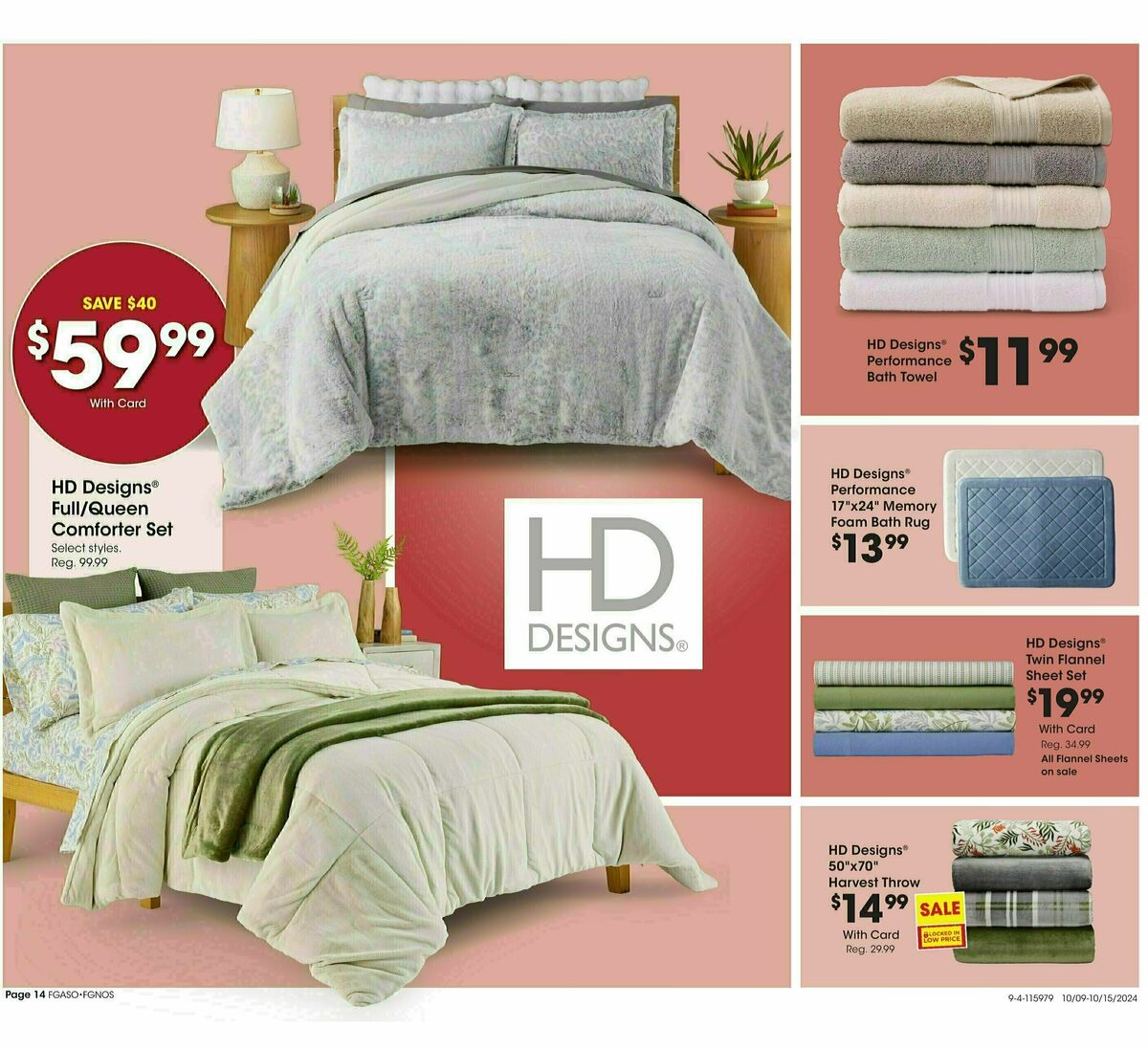 Fred Meyer Home & Apparel Weekly Ad from October 9