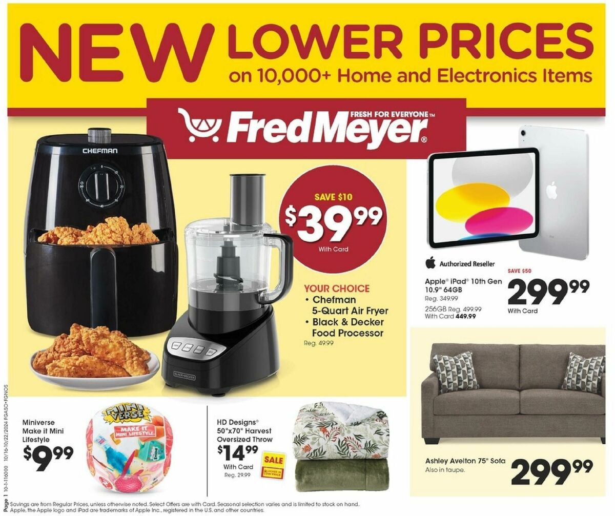 Fred Meyer Home & Apparel Weekly Ad from October 16