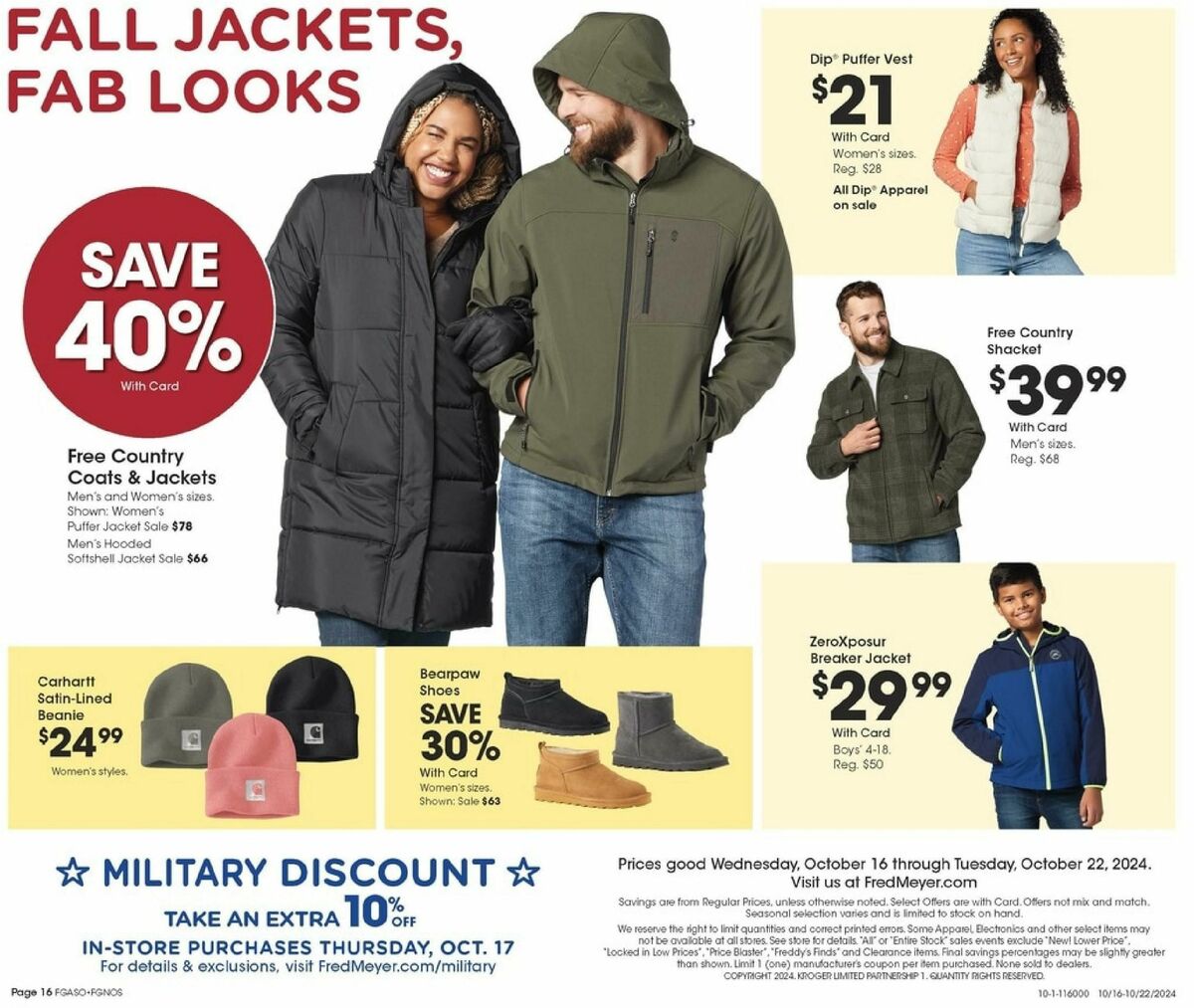 Fred Meyer Home & Apparel Weekly Ad from October 16