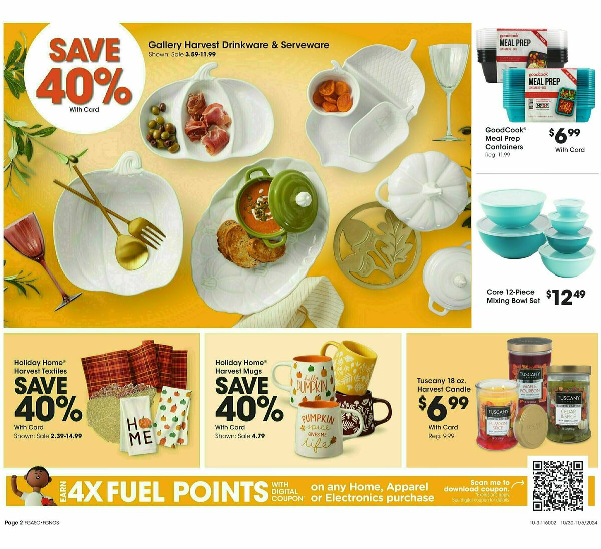 Fred Meyer Home & Apparel Weekly Ad from October 30