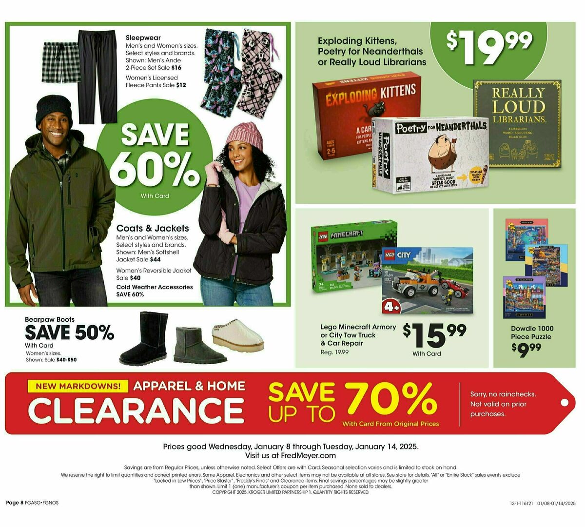 Fred Meyer Home & Apparel Weekly Ad from January 8