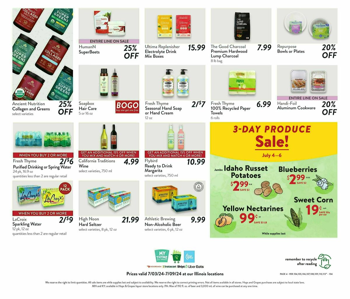 Fresh Thyme Farmers Market Weekly Ad from July 3