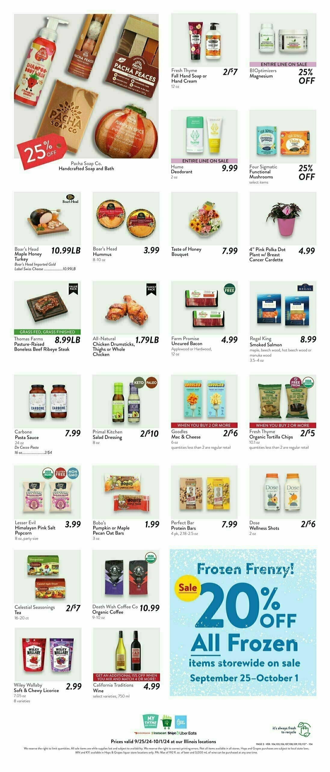 Fresh Thyme Farmers Market Weekly Ad from September 25