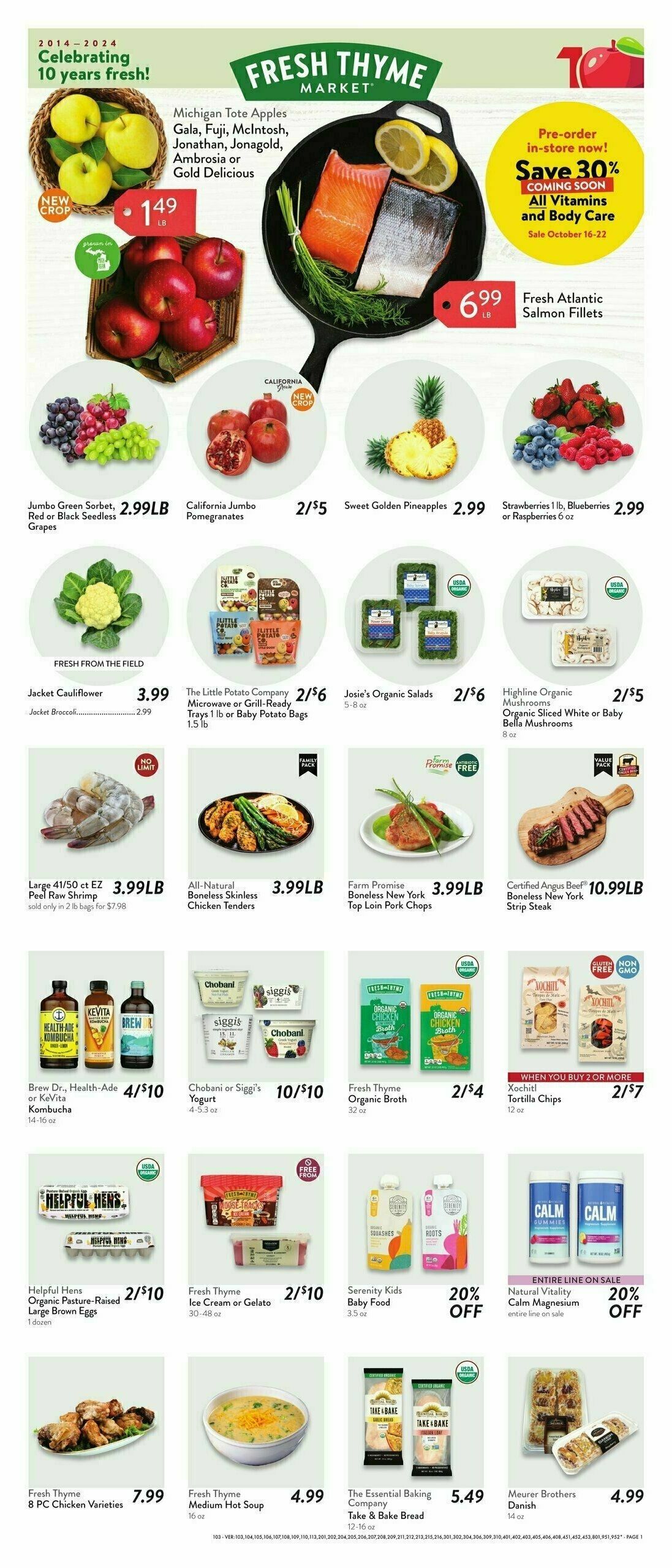 Fresh Thyme Farmers Market Weekly Ad from October 9