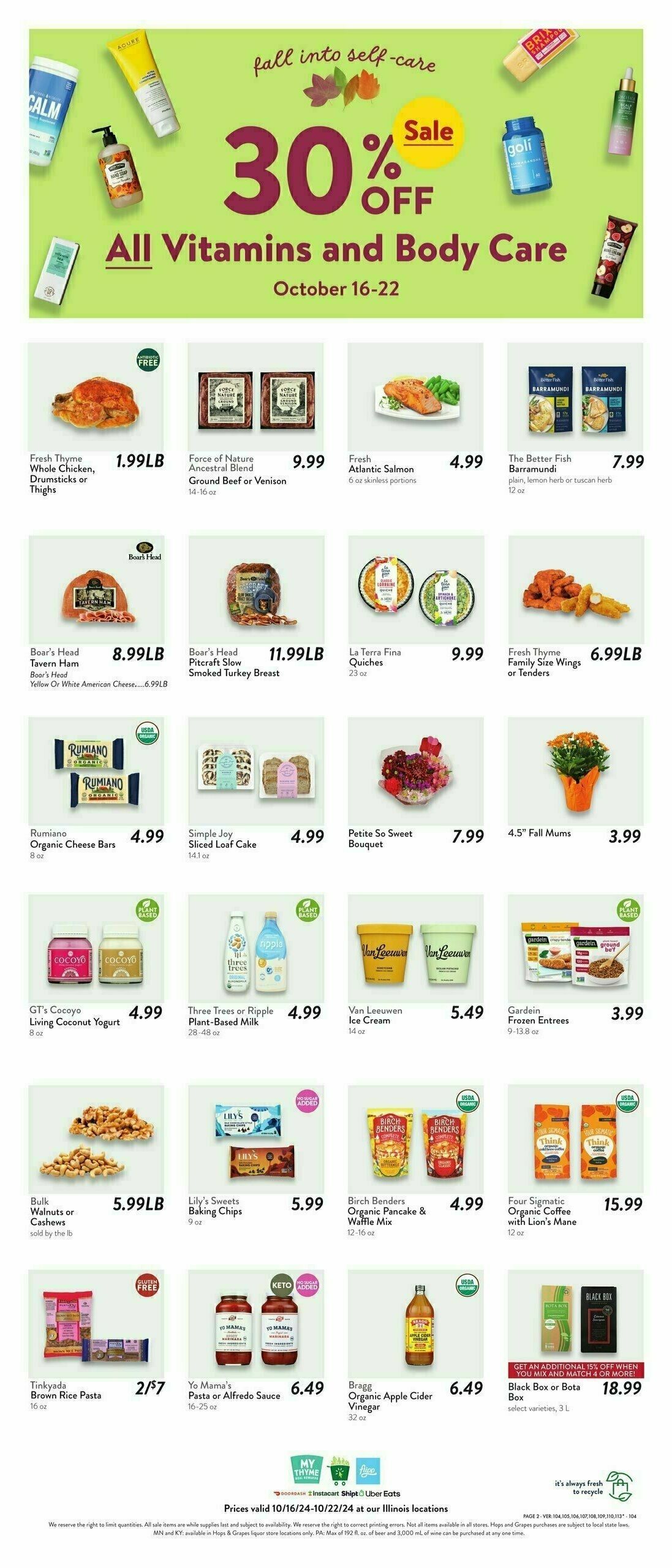 Fresh Thyme Farmers Market Weekly Ad from October 16