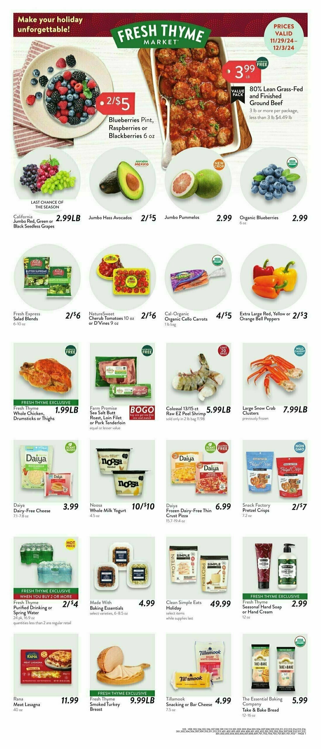 Fresh Thyme Farmers Market Weekly Ad from November 29