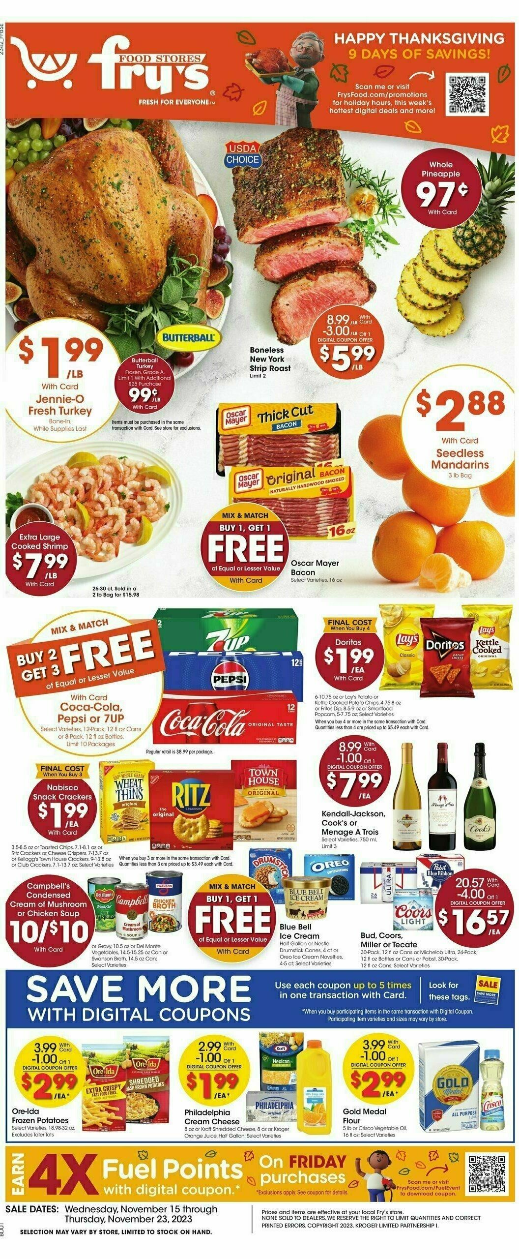 Fry's Food Weekly Ad from November 15