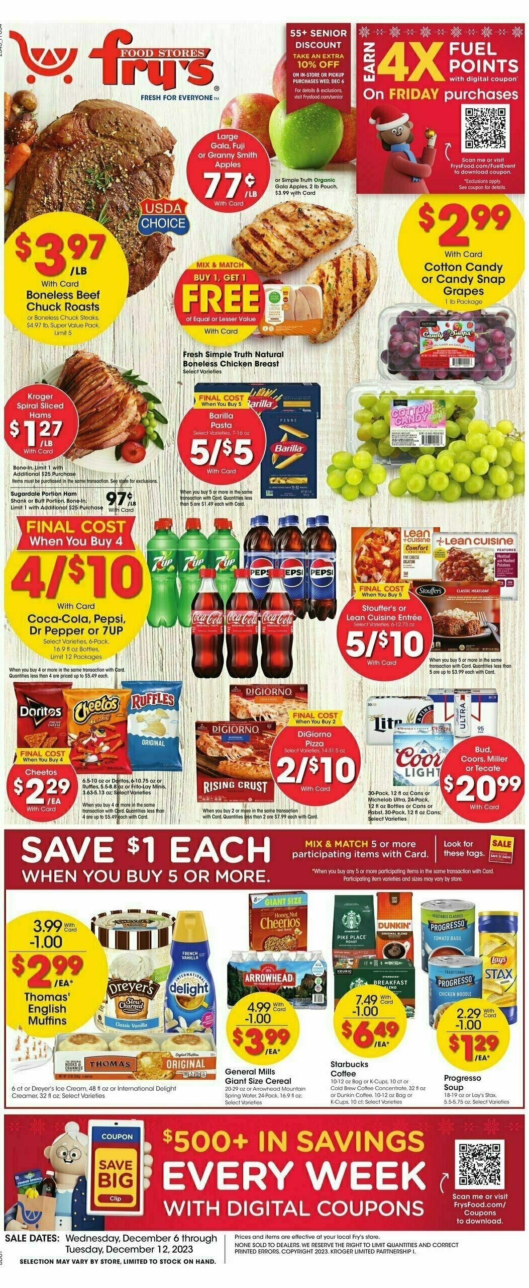 Fry's Food Weekly Ad from December 6