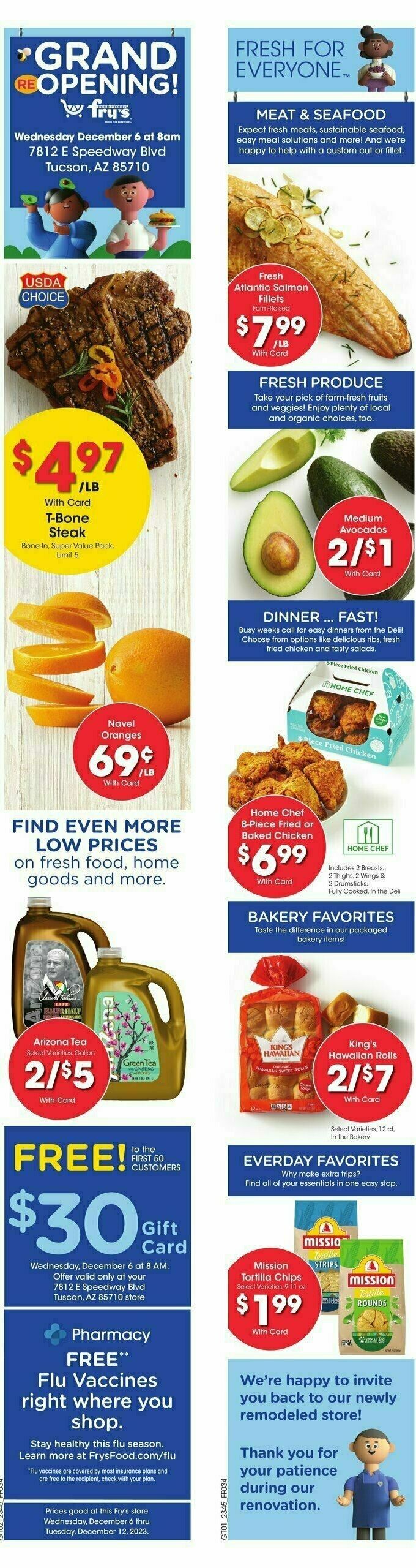 Fry's Food Weekly Ad from December 6