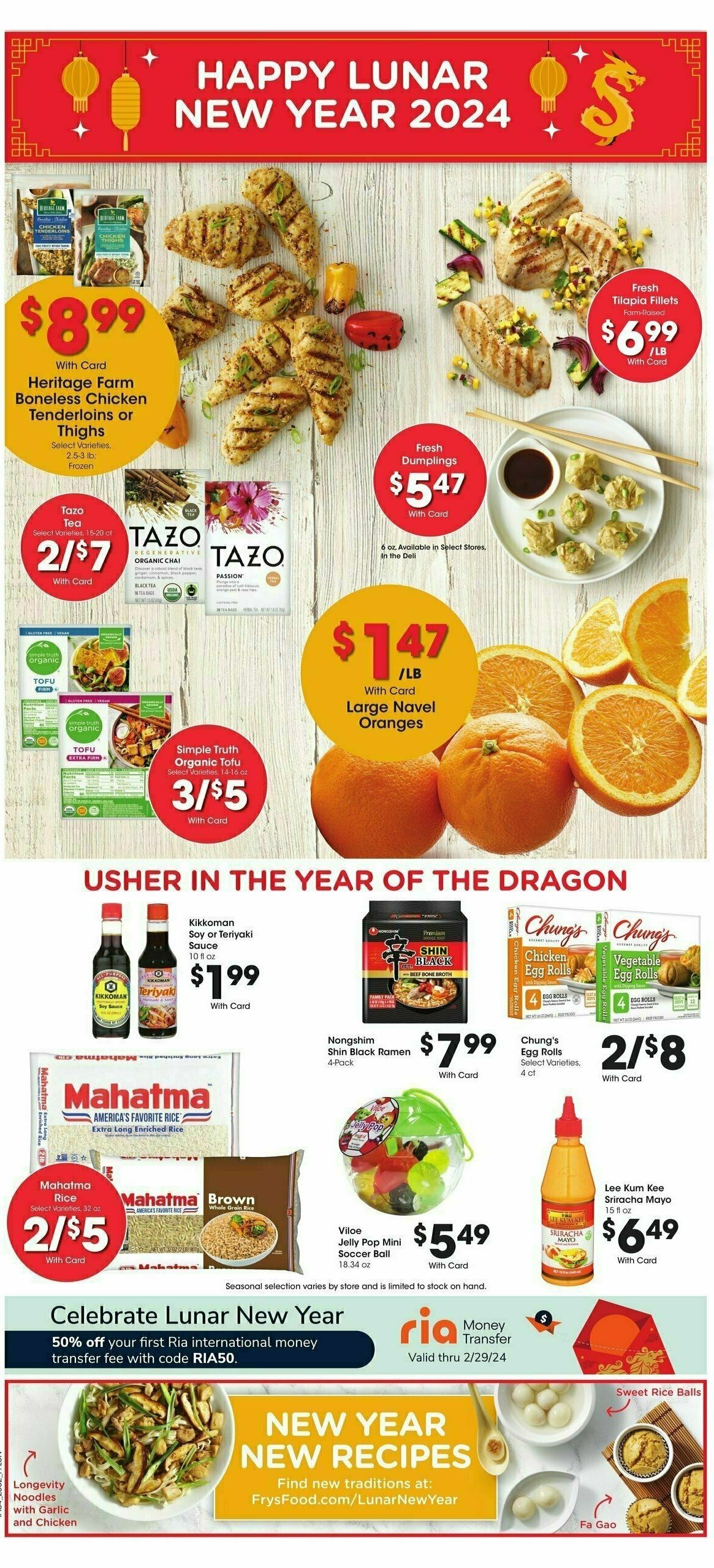 Fry's Food Weekly Ad from January 24