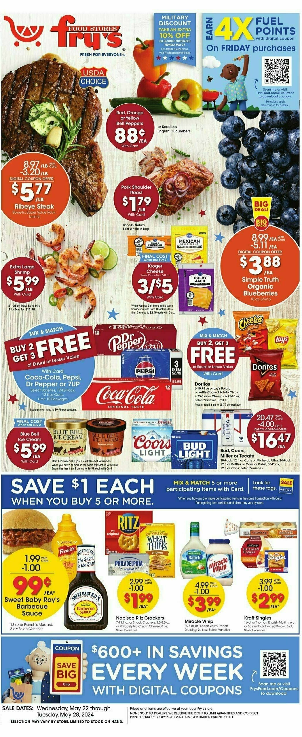 Fry's Food Weekly Ad from May 22