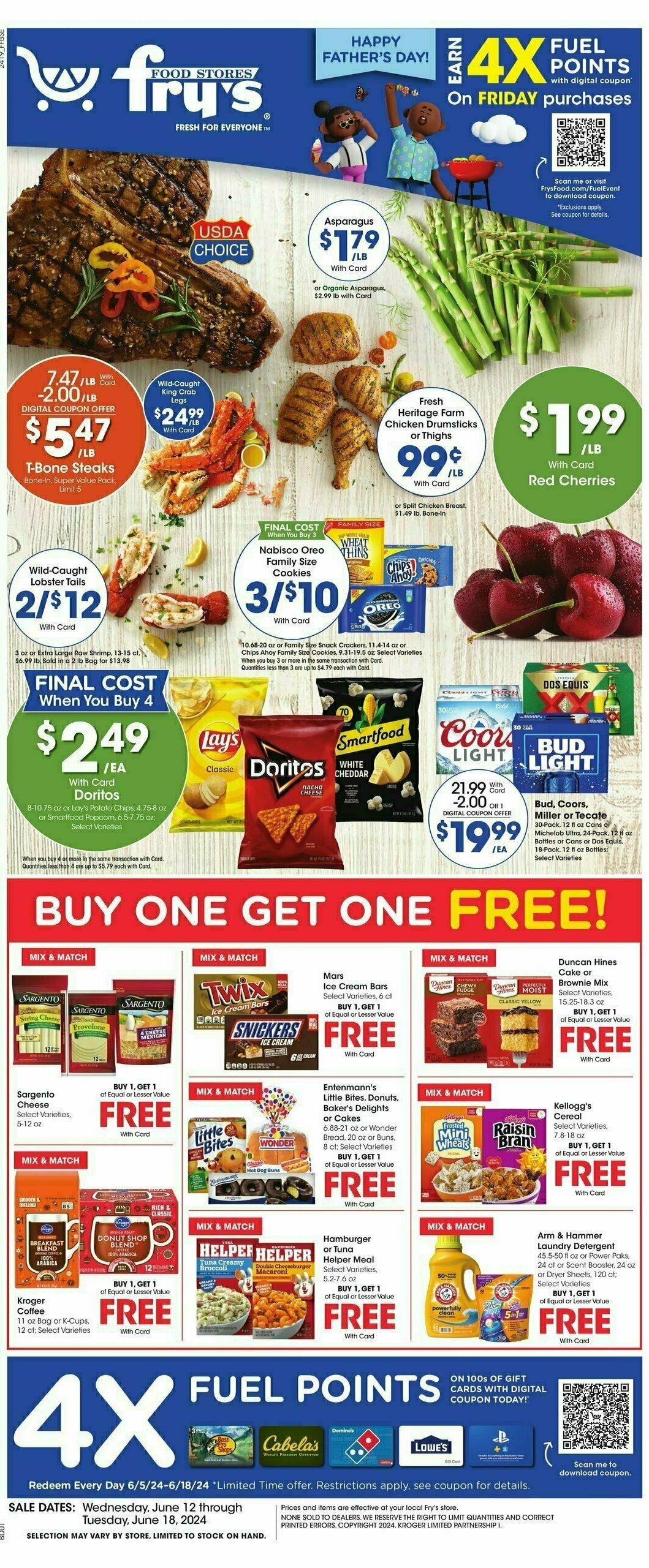 Fry's Food Weekly Ad from June 12