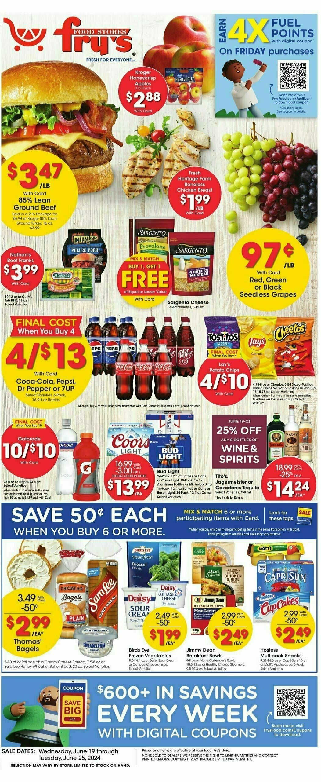 Fry's Food Weekly Ad from June 19