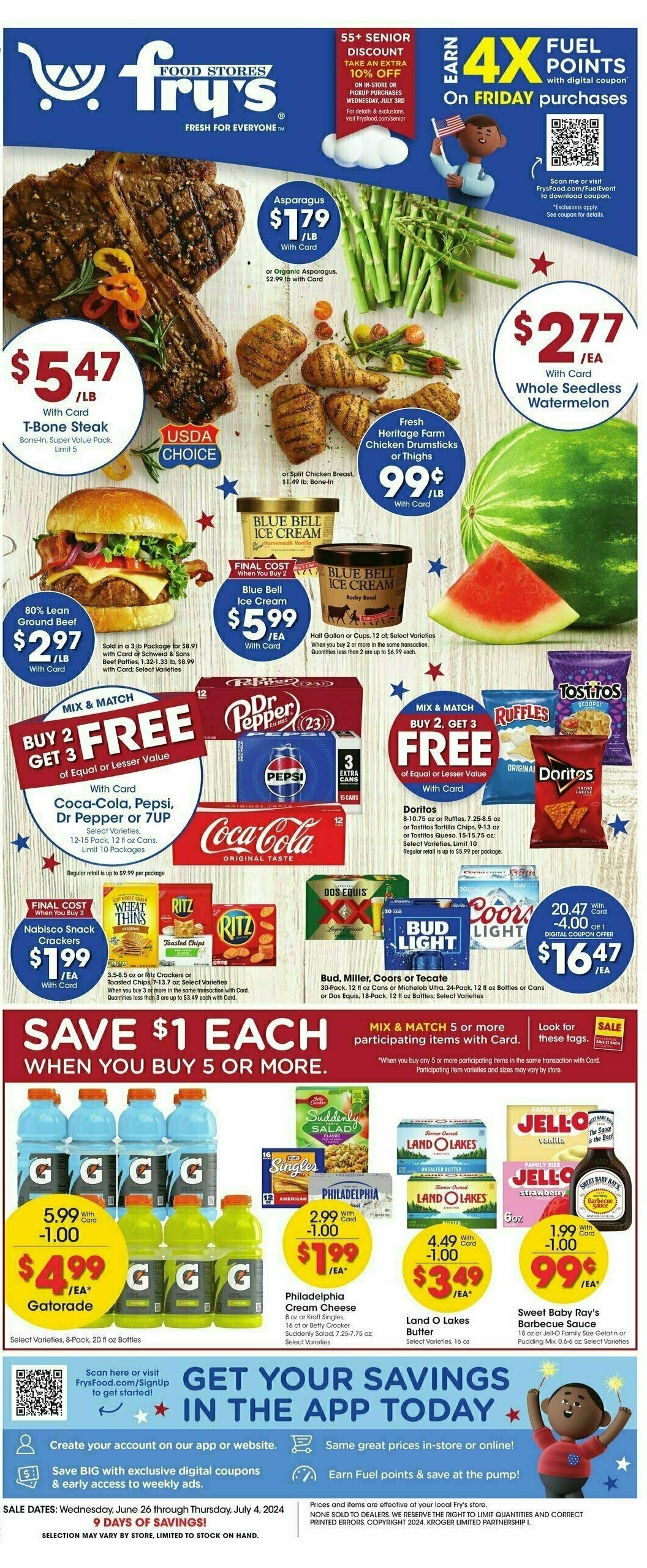 Fry's Food Weekly Ad from June 26