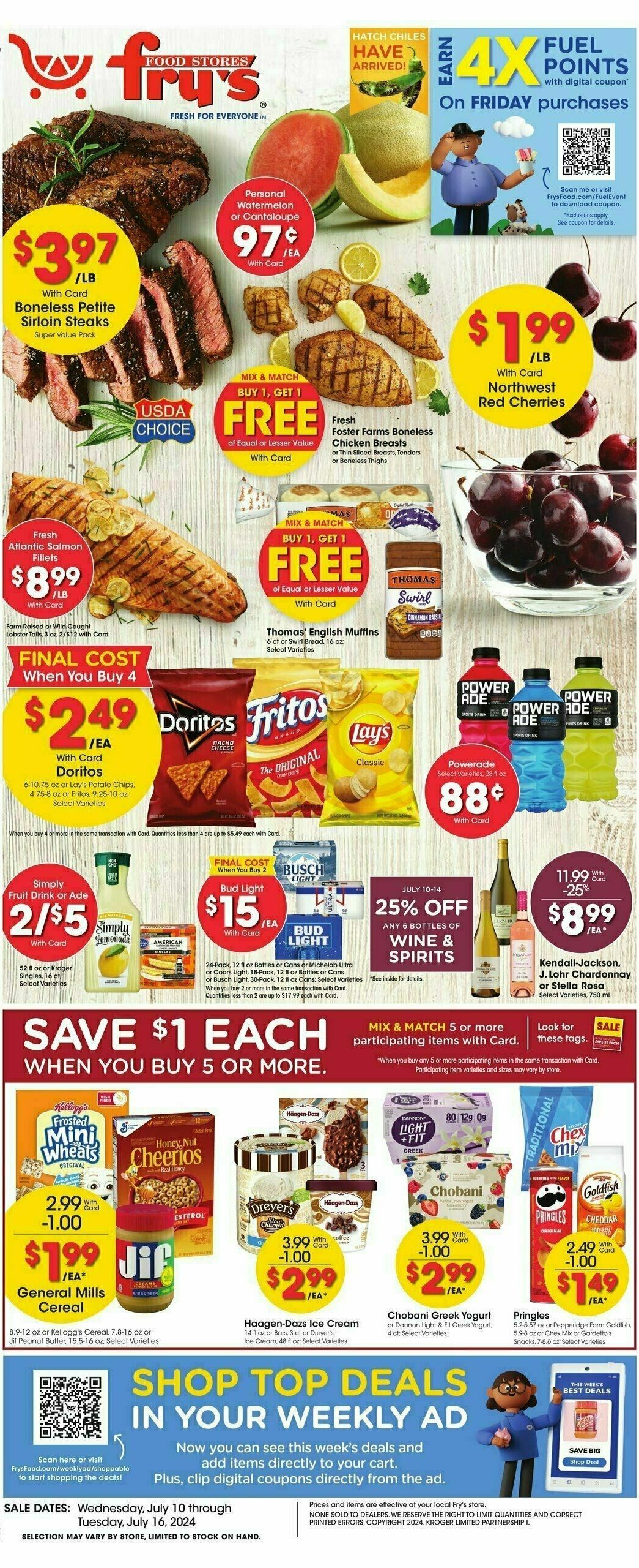 Fry's Food Weekly Ad from July 10