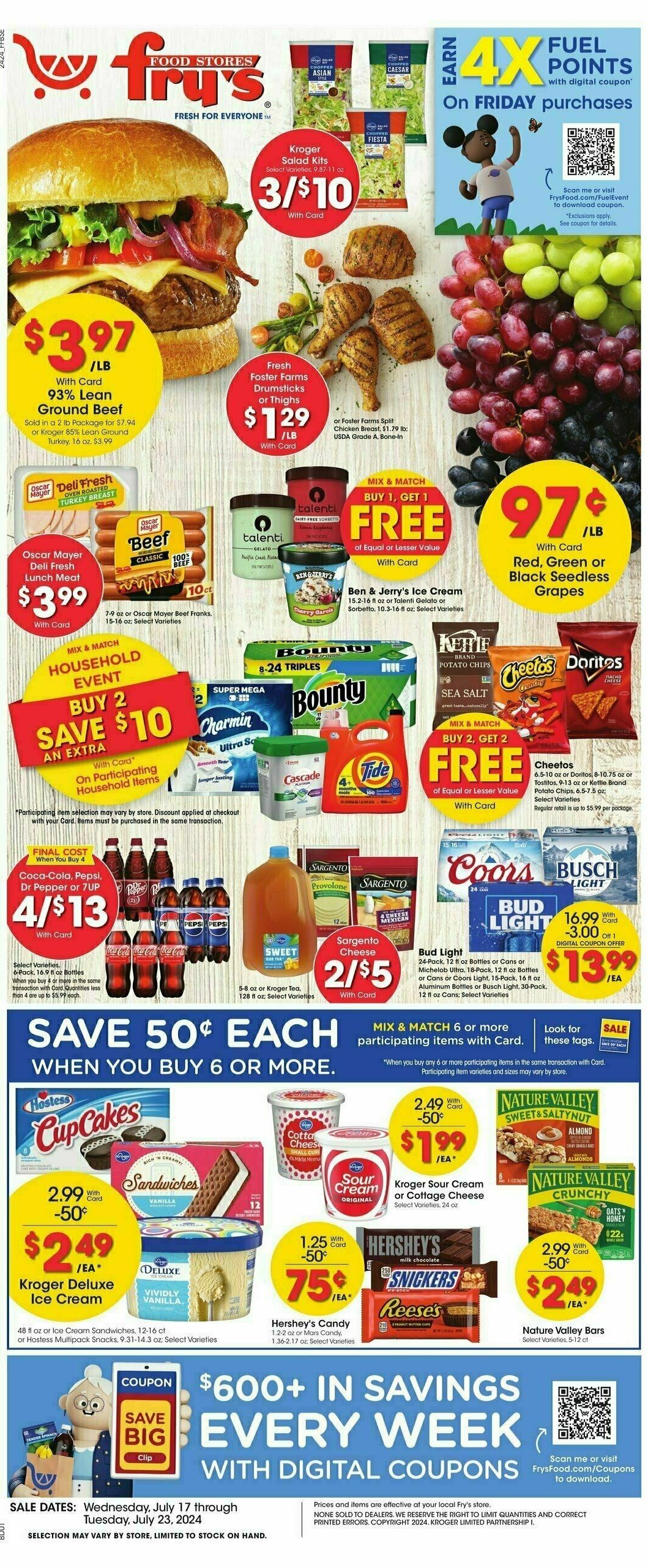 Fry's Food Weekly Ad from July 17