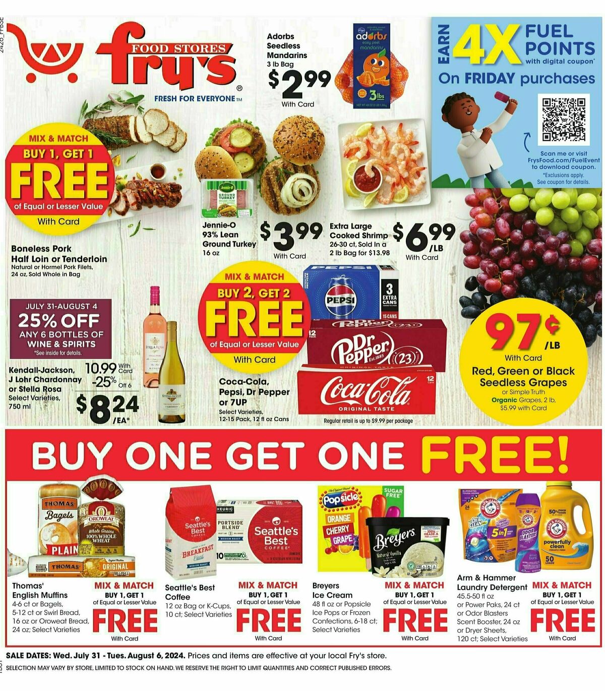 Fry's Food Weekly Ad from July 31