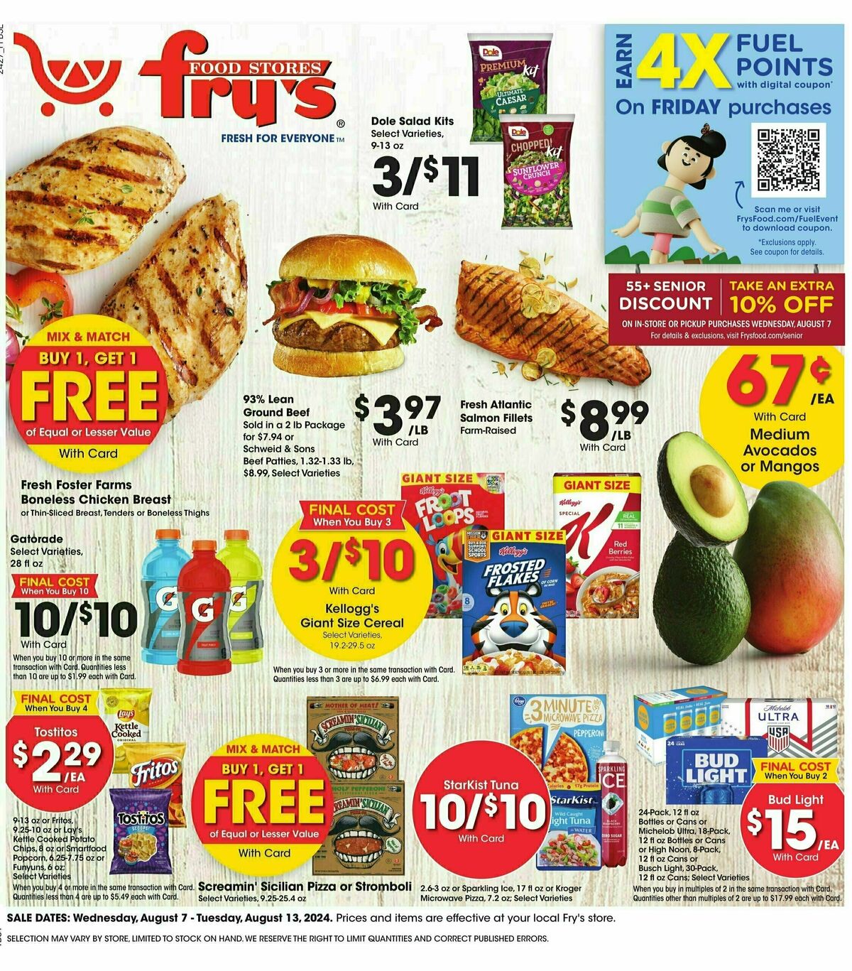 Fry's Food Weekly Ad from August 7