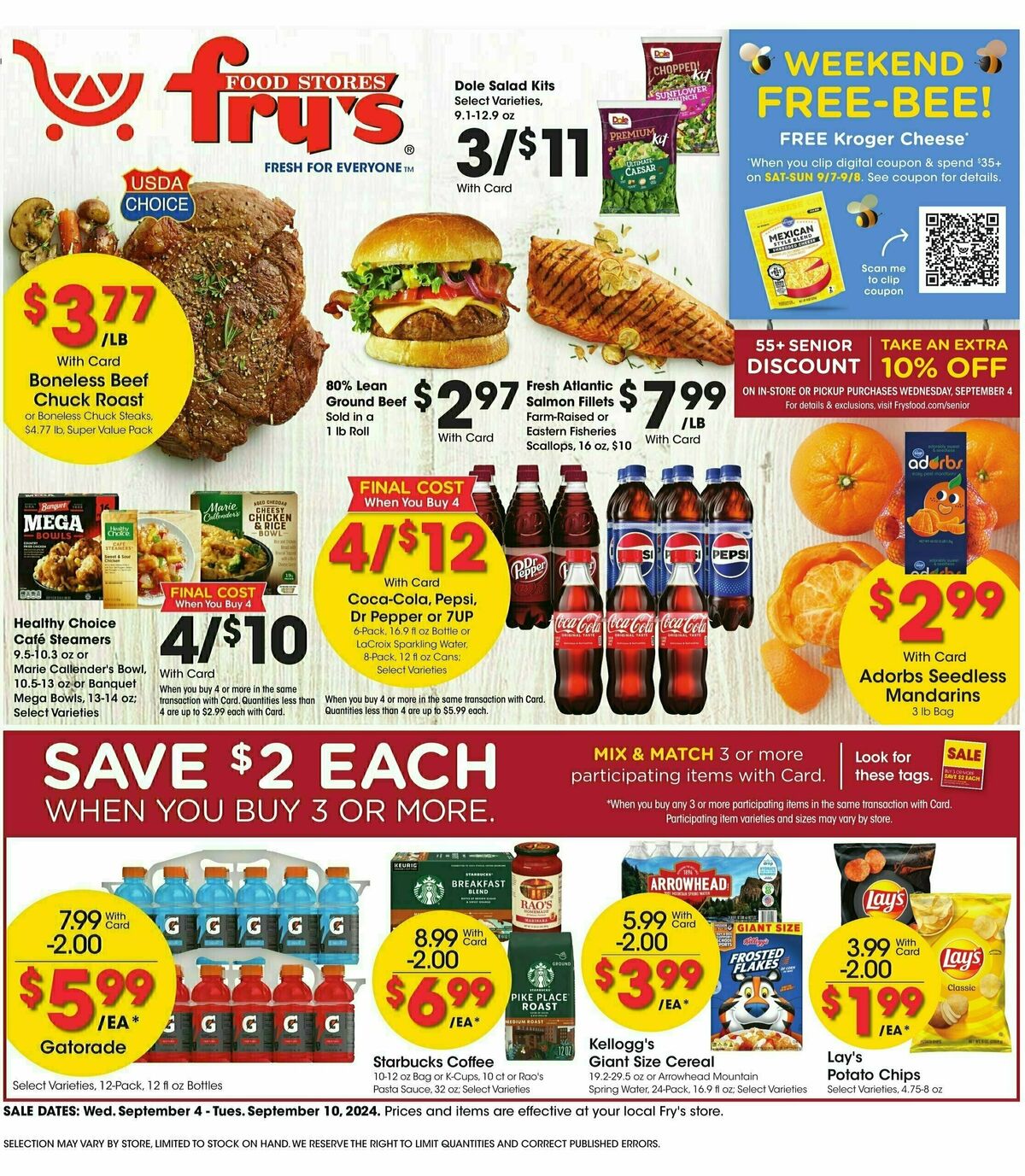 Fry's Food Weekly Ad from September 4