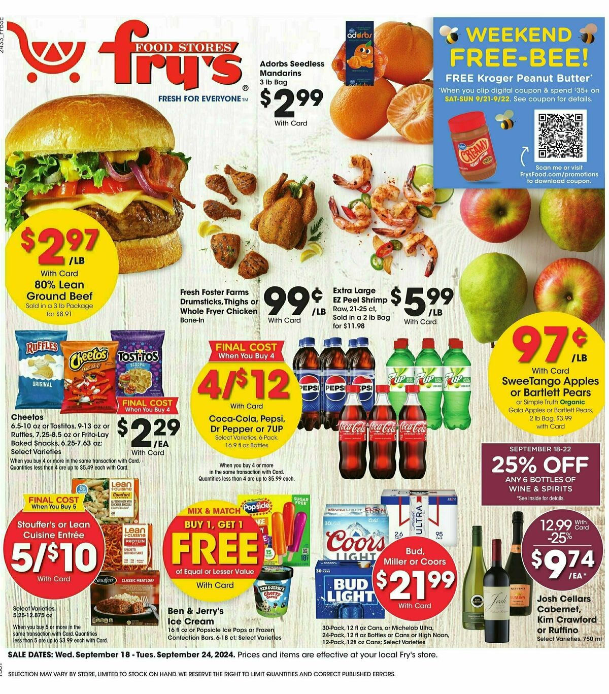 Fry's Food Weekly Ad from September 18