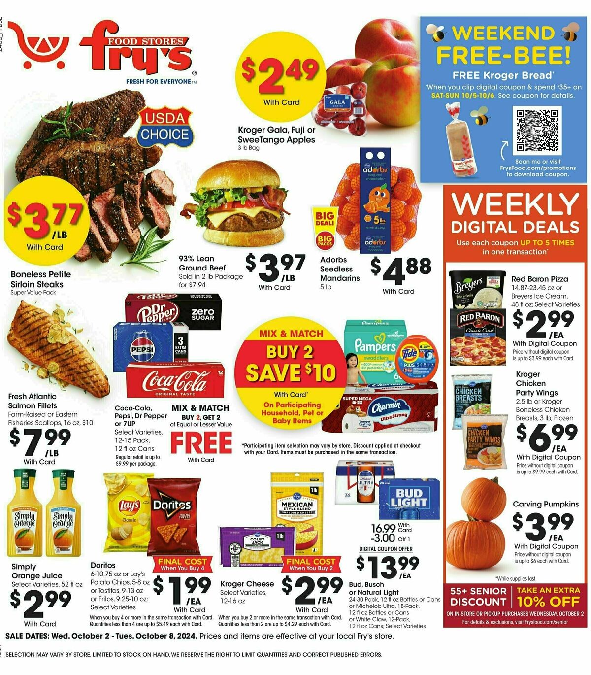 Fry's Food Weekly Ad from October 2