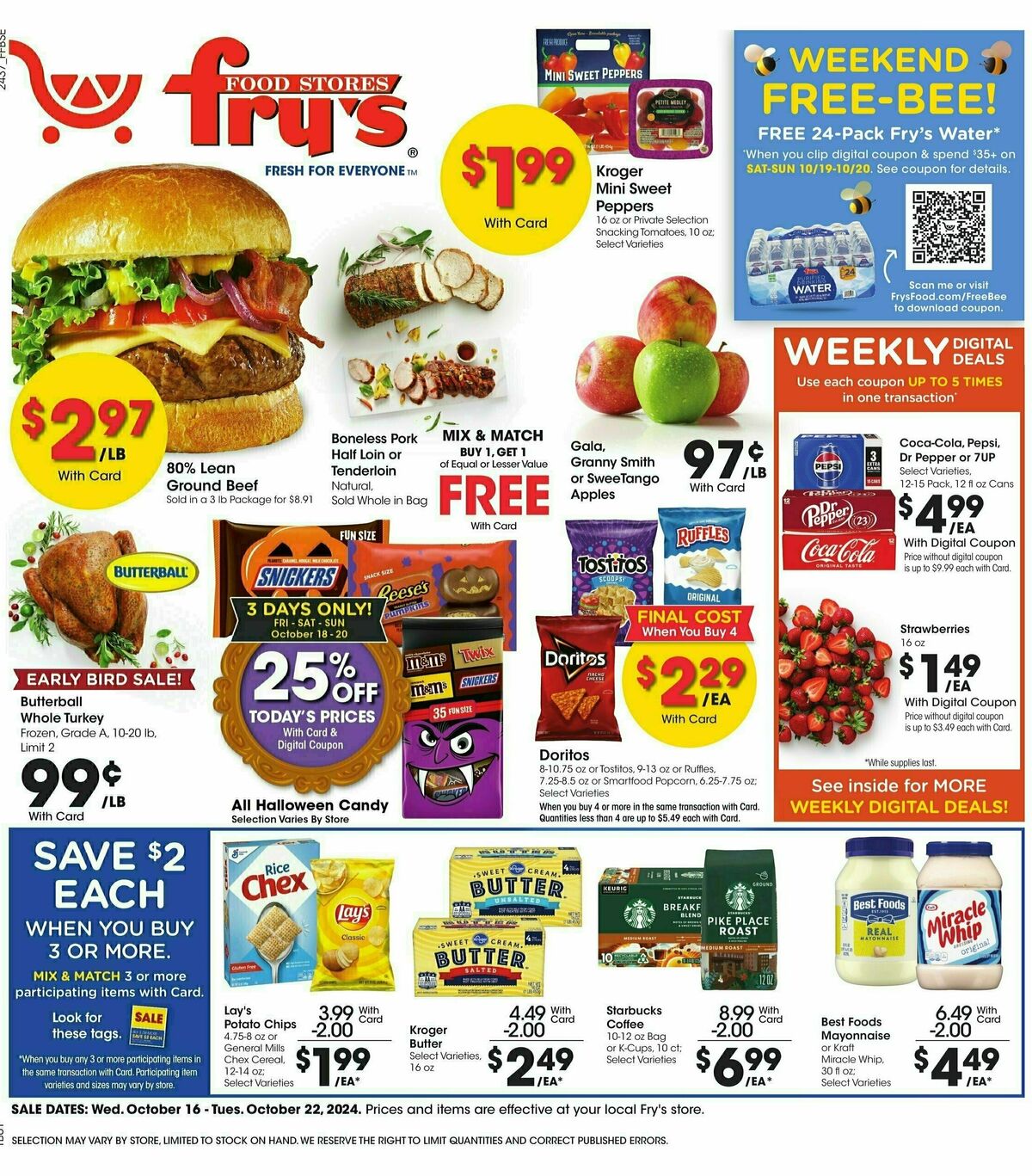 Fry's Food Weekly Ad from October 16