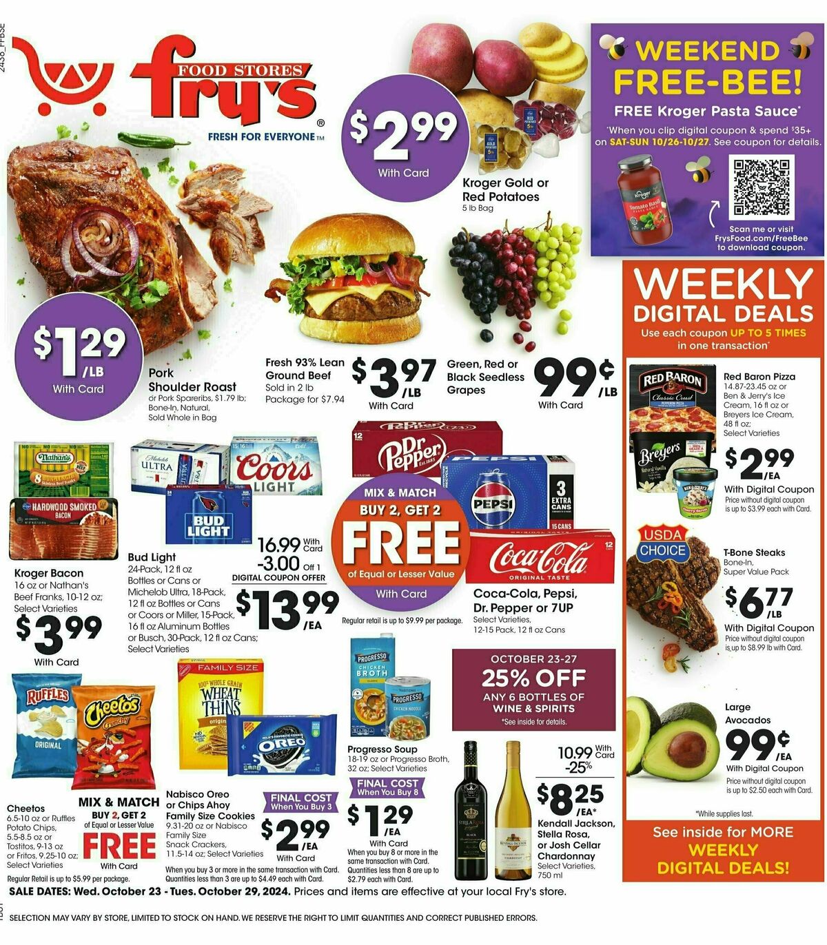 Fry's Food Weekly Ad from October 23