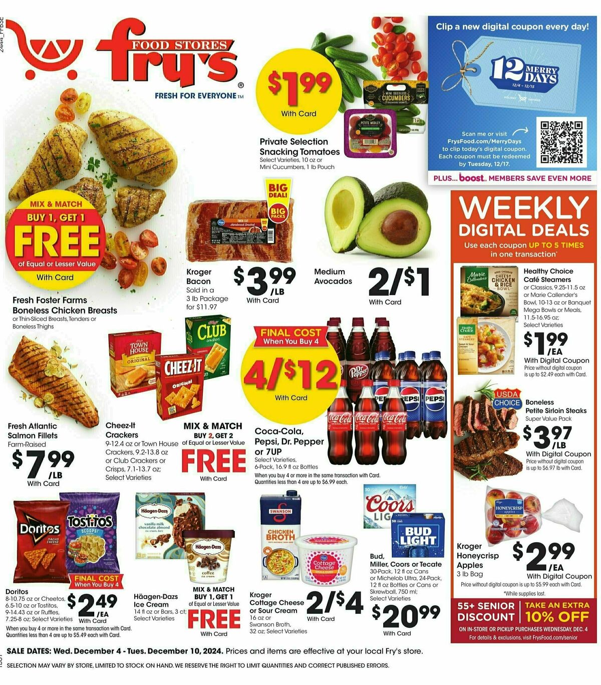 Fry's Food Weekly Ad from December 4