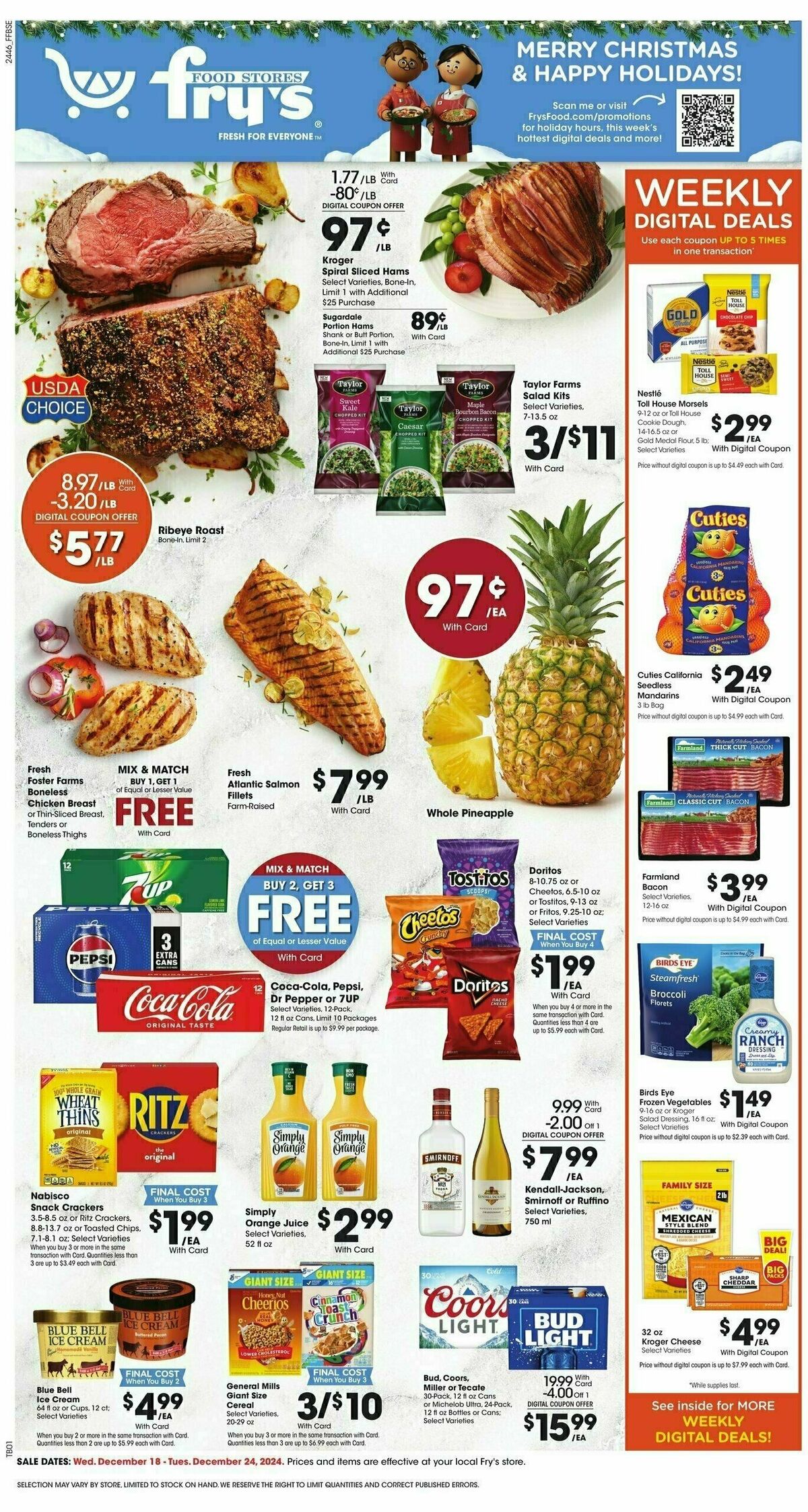 Fry's Food Weekly Ad from December 18