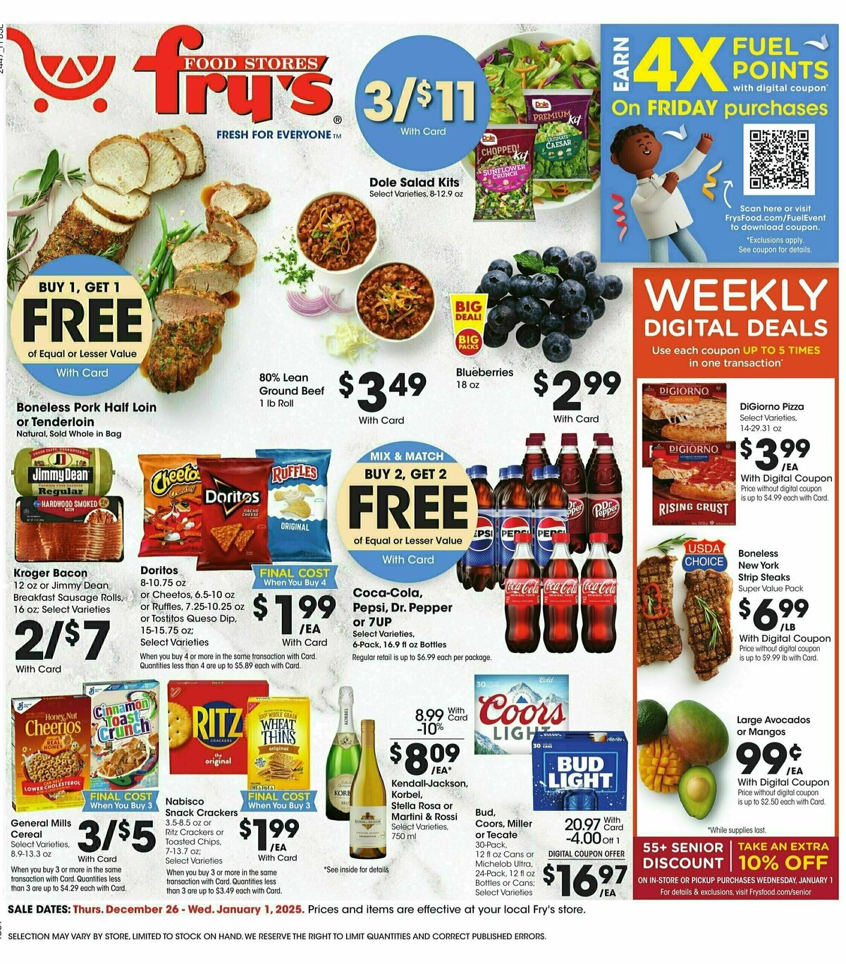 Fry's Food Weekly Ad from December 26