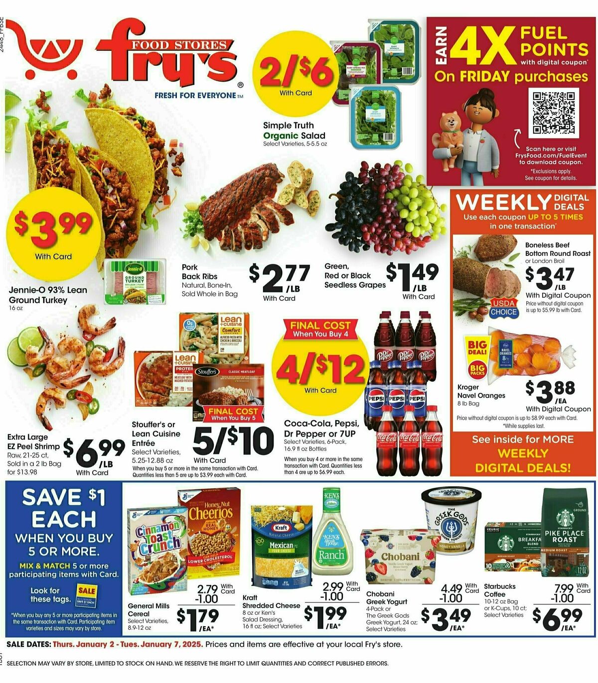 Fry's Food Weekly Ad from January 2