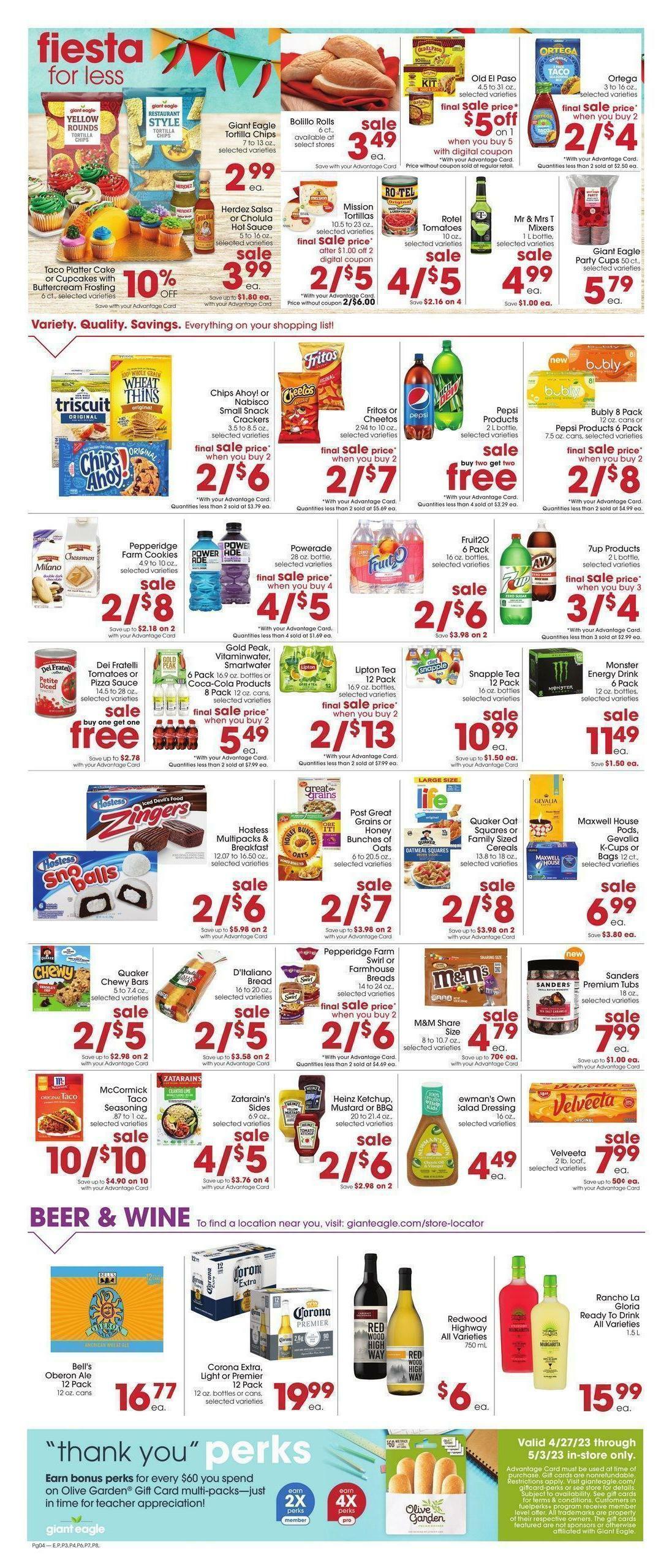 Giant Eagle Weekly Ad from April 27