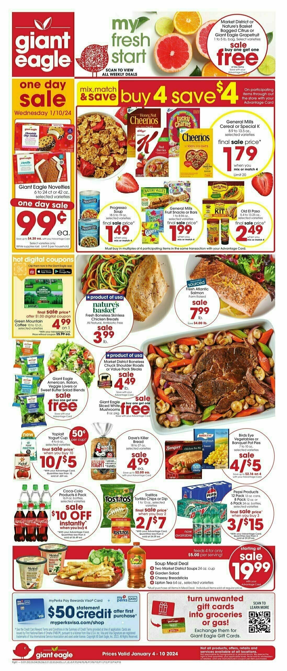 Giant Eagle Weekly Ad from January 4