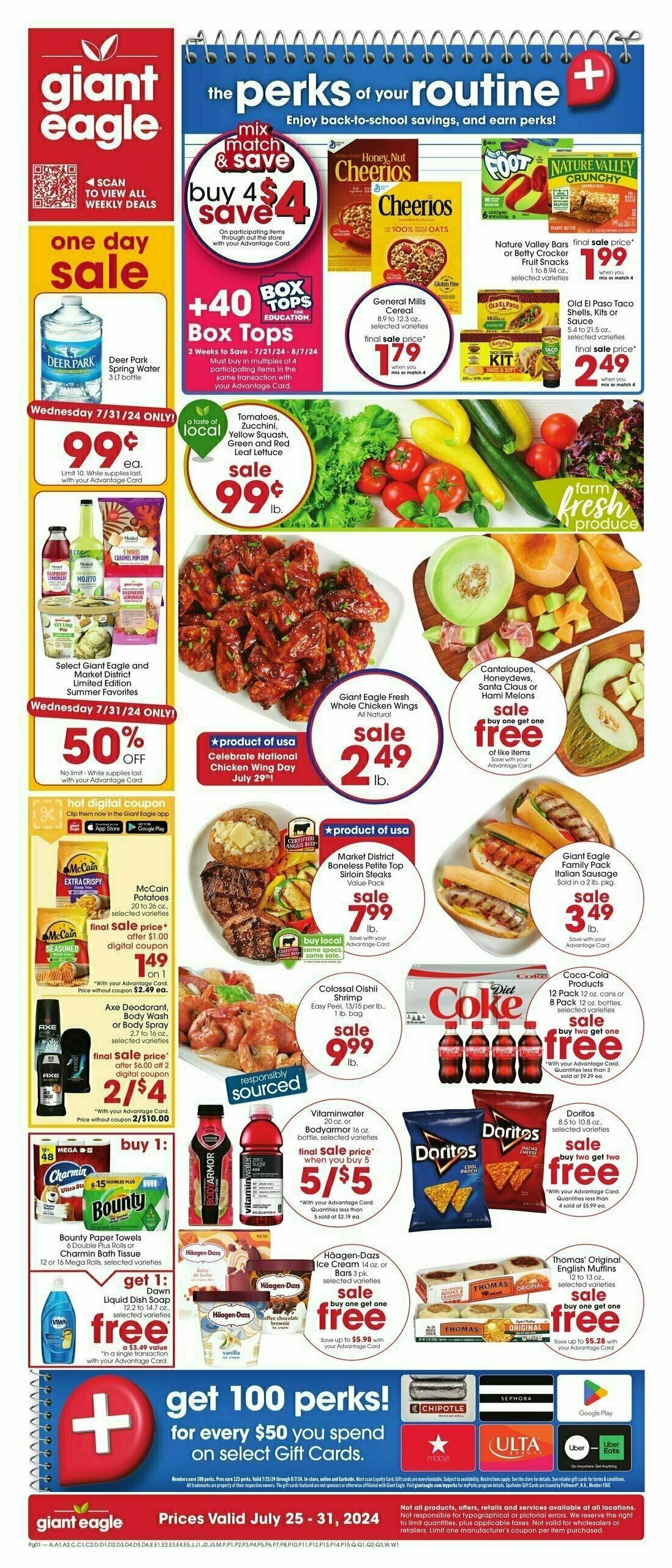 Giant Eagle Weekly Ad from July 25