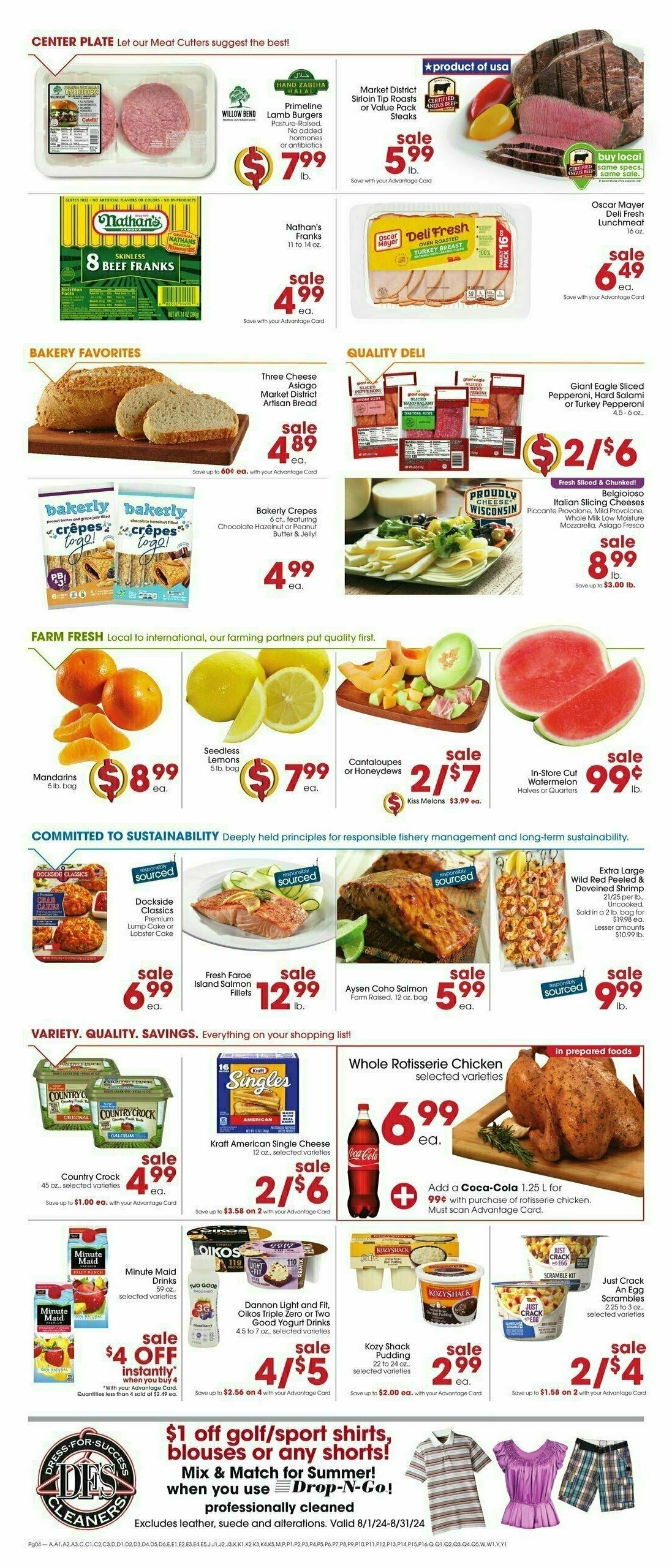 Giant Eagle Weekly Ad from August 1