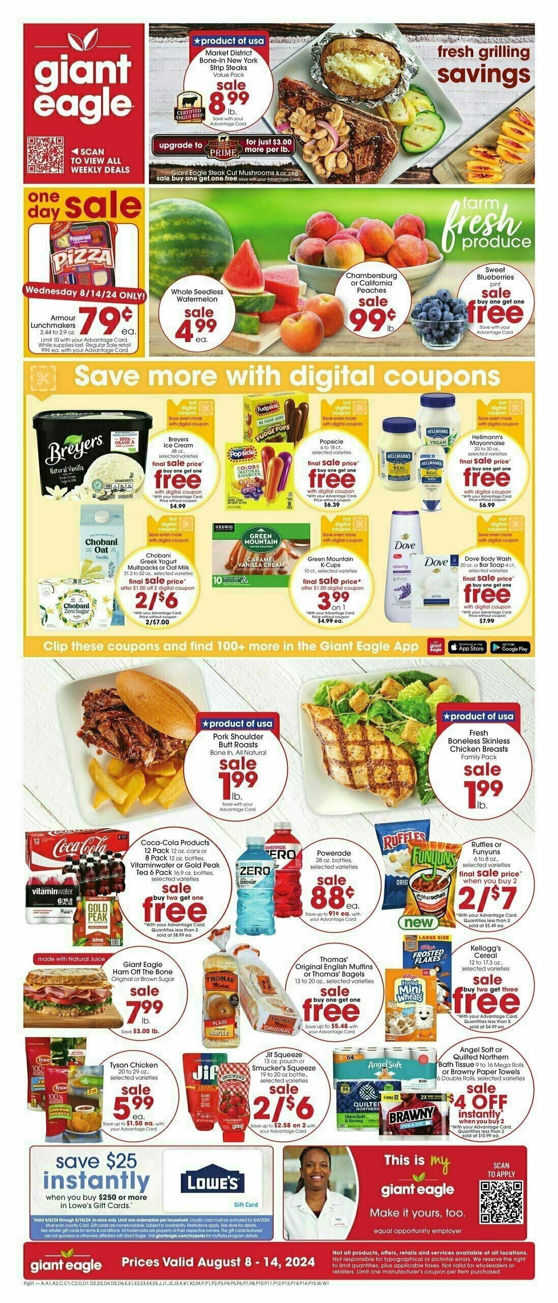 Giant Eagle Weekly Ad from August 8