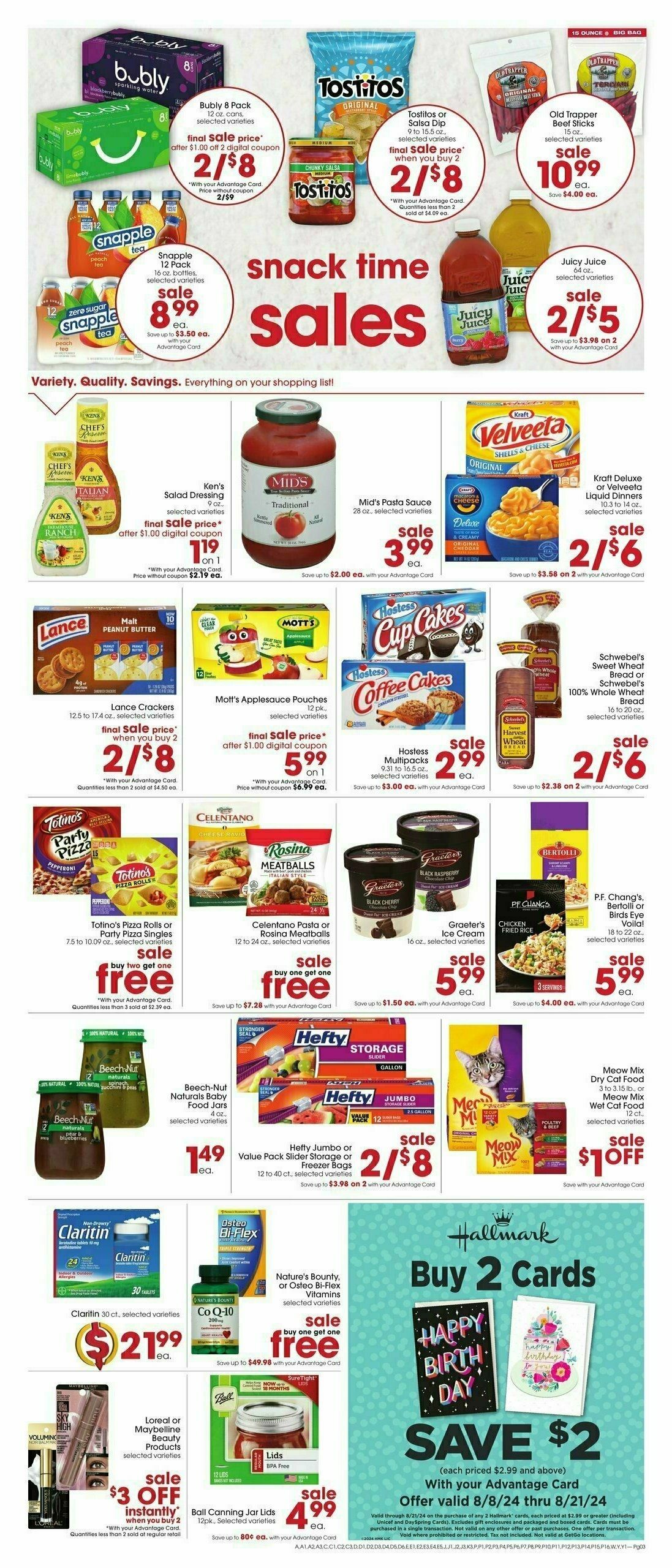 Giant Eagle Weekly Ad from August 8