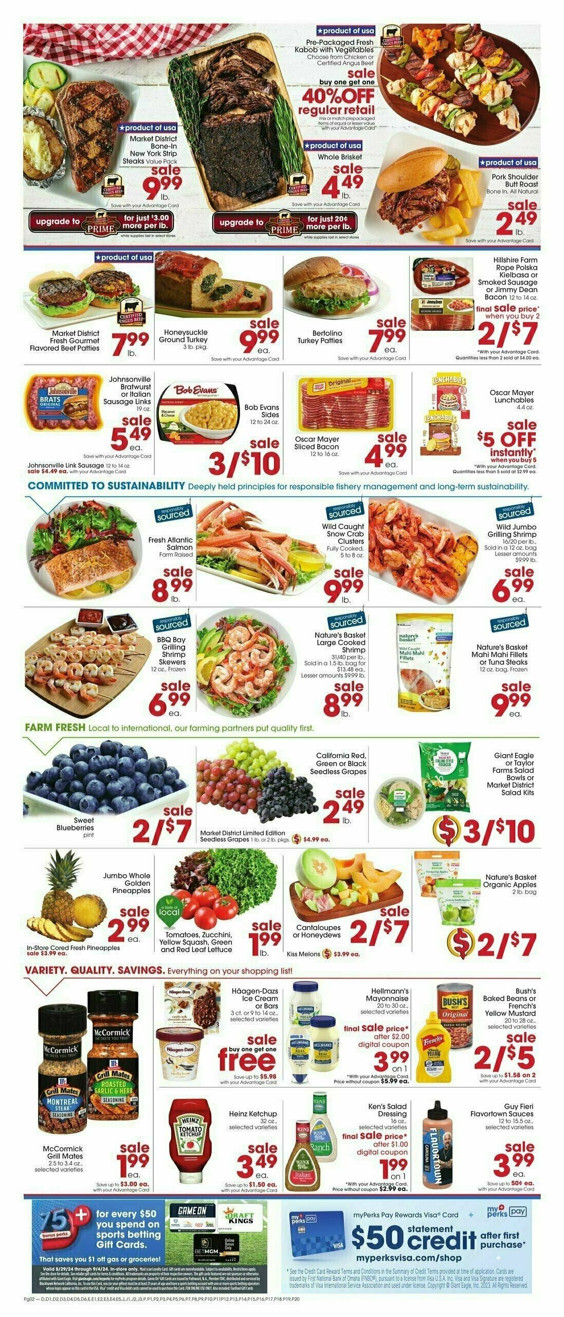 Giant Eagle Weekly Ad from August 29