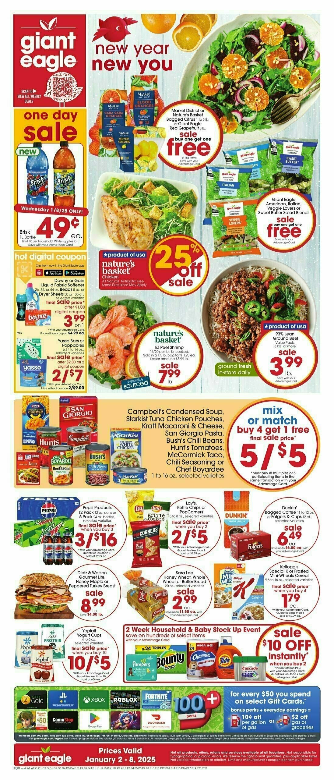 Giant Eagle Weekly Ad from January 2