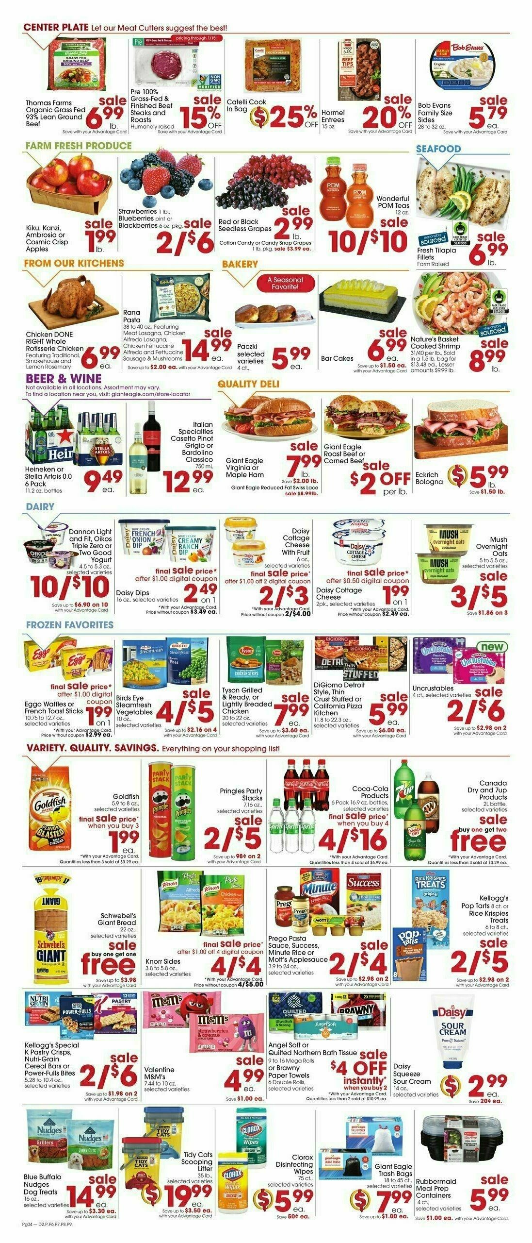 Giant Eagle Weekly Ad from January 2