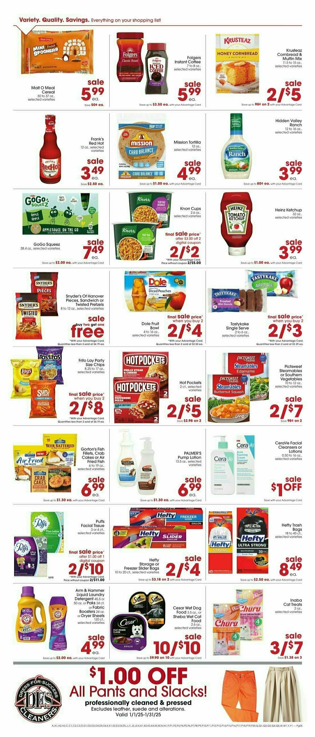 Giant Eagle Weekly Ad from January 2