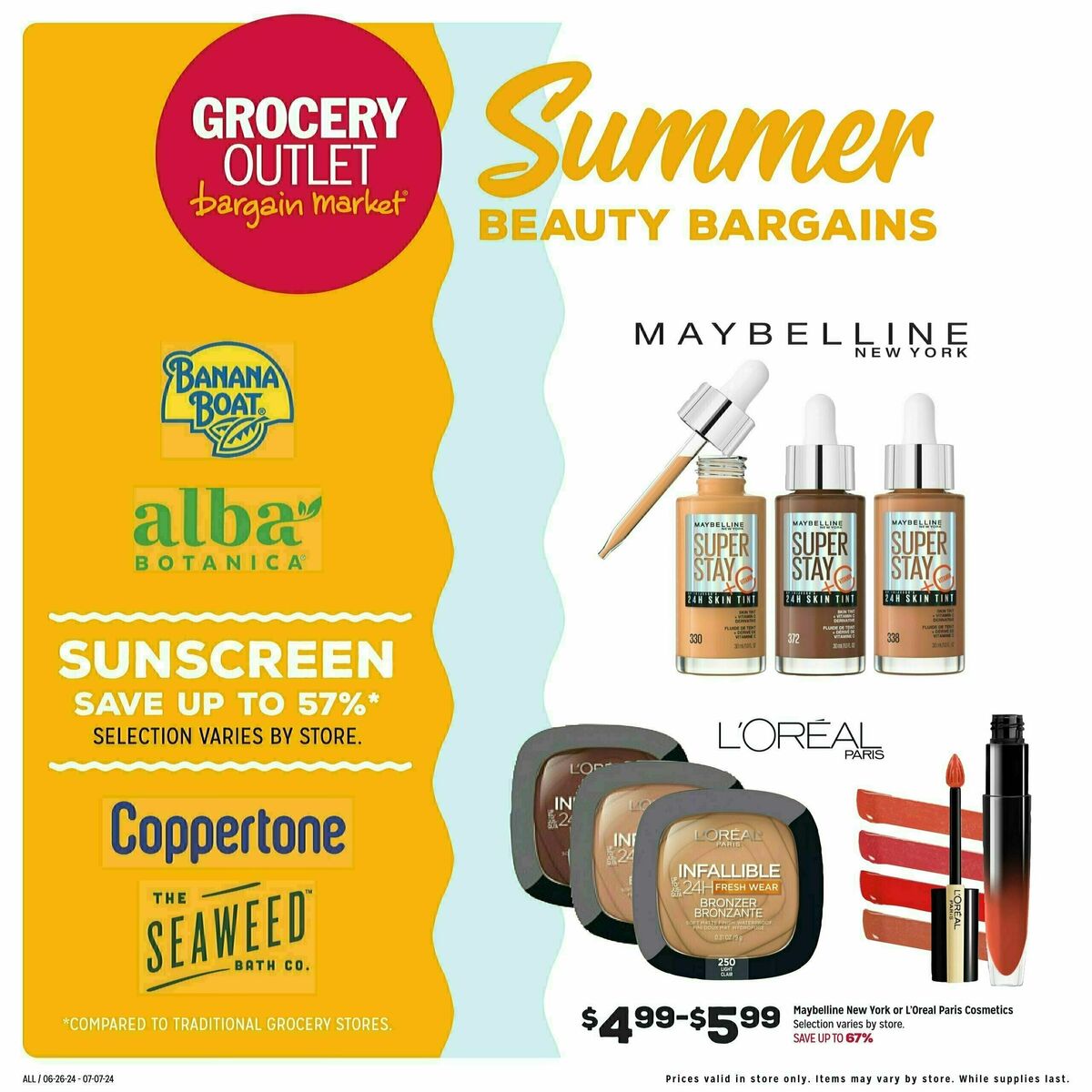 Grocery Outlet Summer Beauty Bargains Weekly Ad from June 26