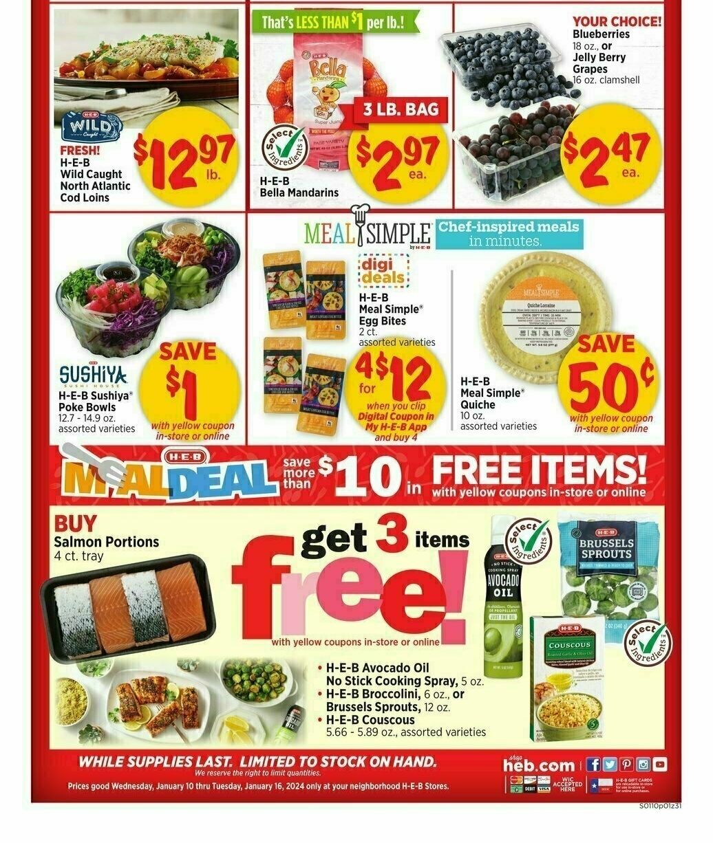 H-E-B Weekly Ad from January 10