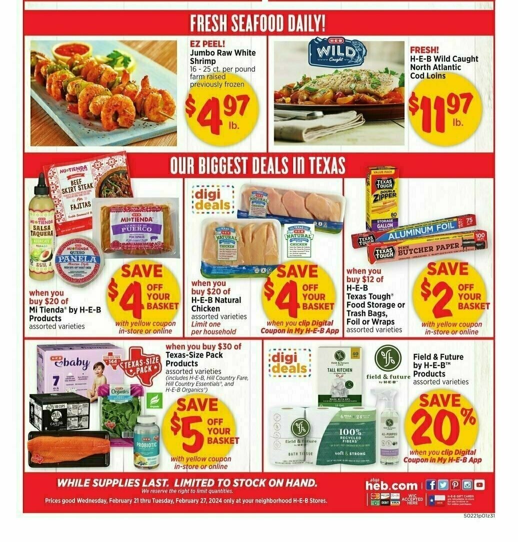 H-E-B Weekly Ad from February 21