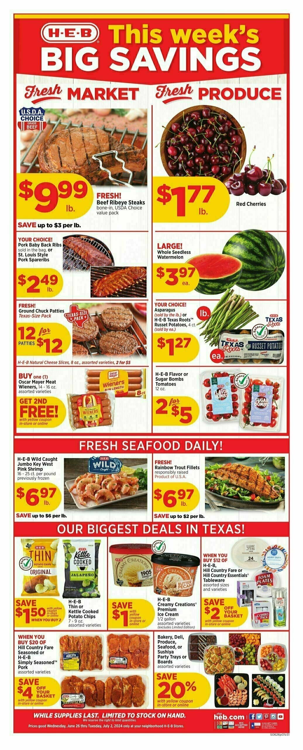 H-E-B Weekly Ad from June 26