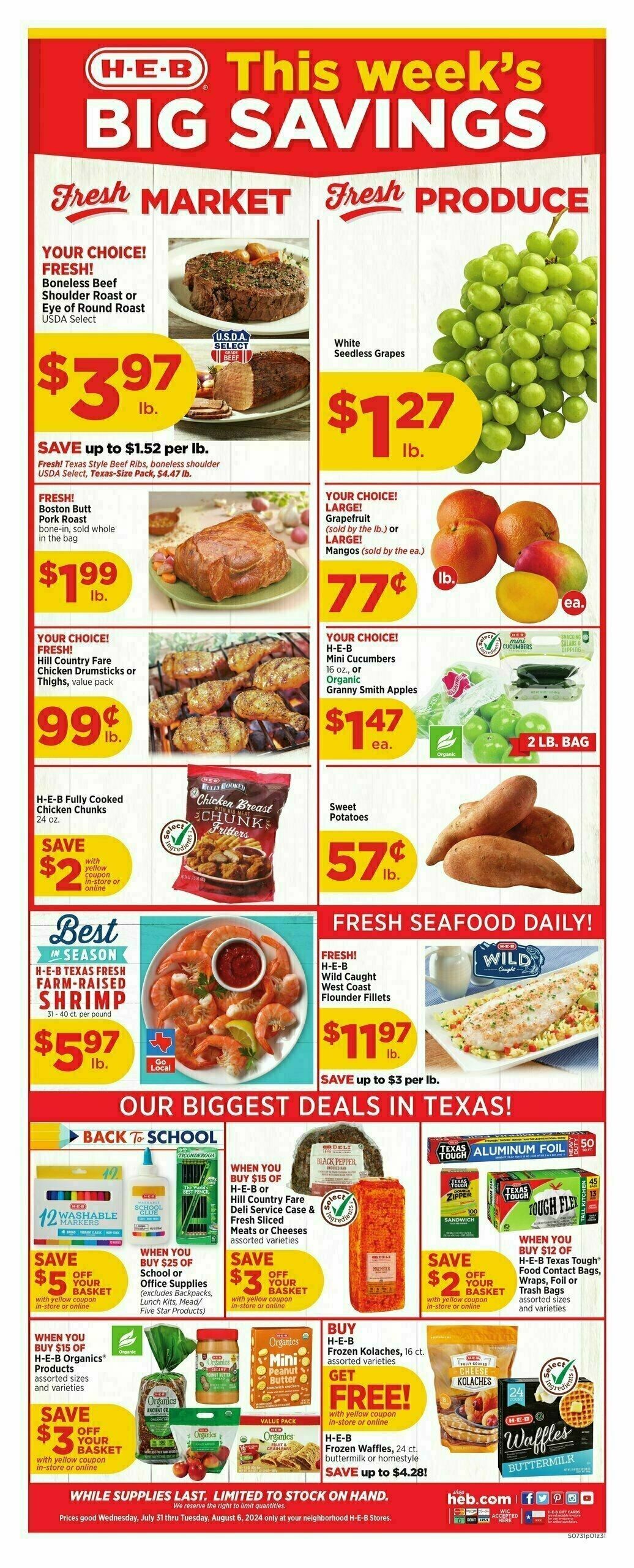 H-E-B Weekly Ad from July 31