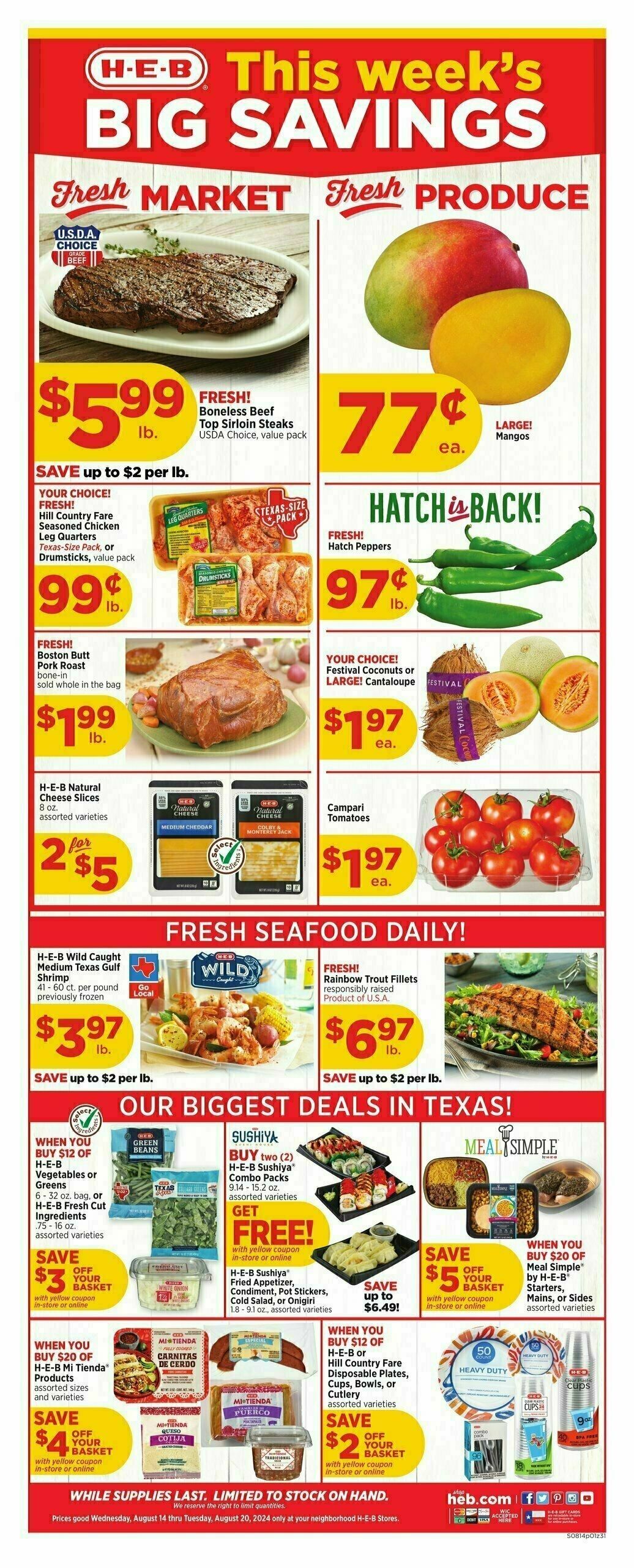 H-E-B Weekly Ad from August 14